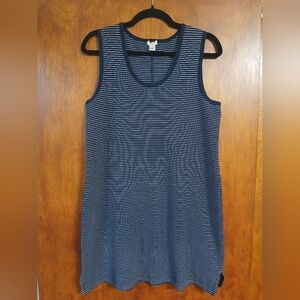 J. Crew Black and White Striped Tank Dress